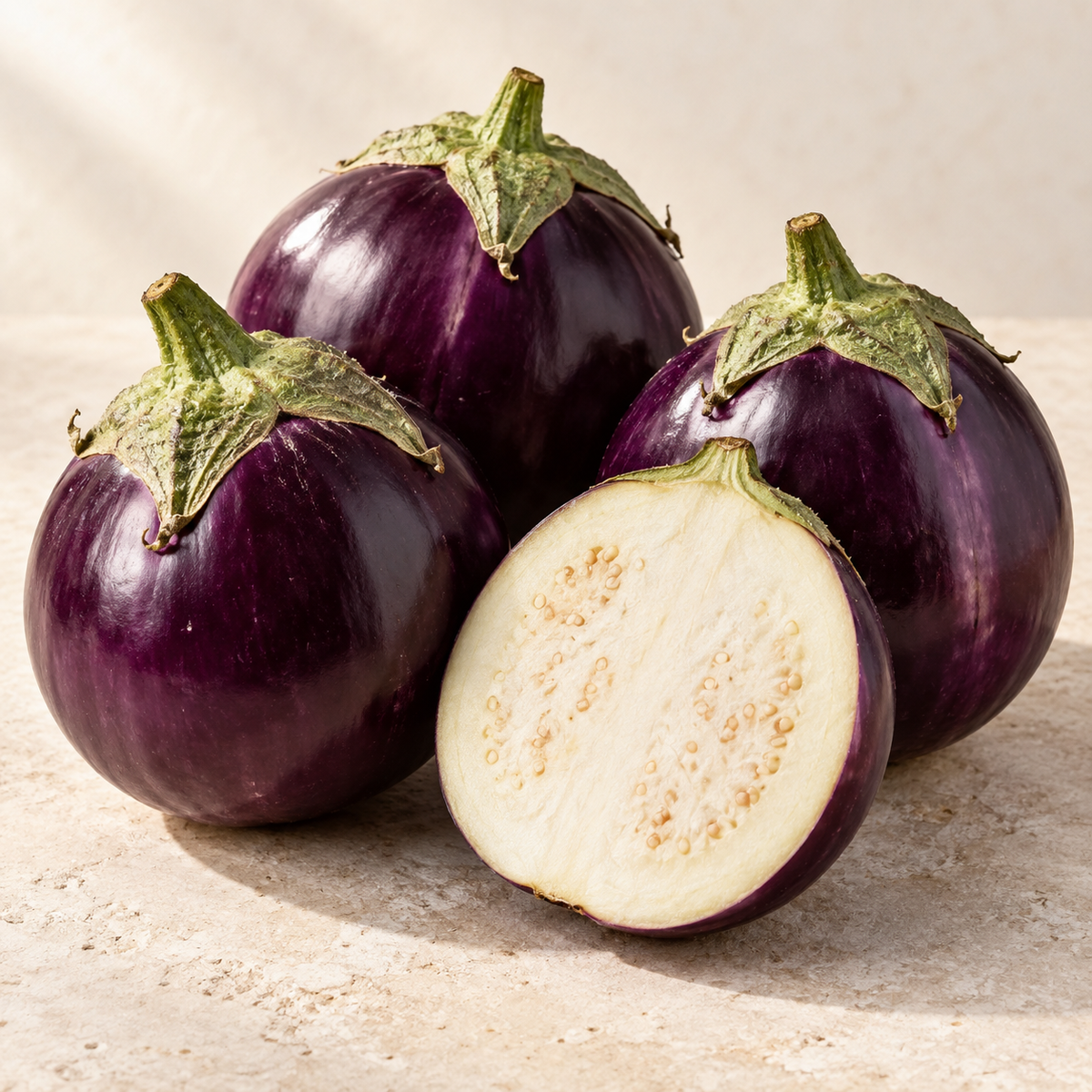 Runde lila Aubergine